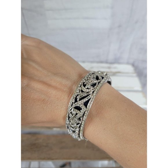 Vintage blue rhinestone bracelet women's small - Picture 6 of 6